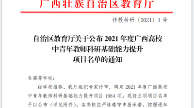 喜讯|问鼎在线(中国)获批教育部产学合作协同育人项目、获批28项广西高校中青年教师科研基础能力提升项目