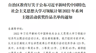 【喜报】问鼎在线(中国)学生荣获2022年全区高校大学生讲思政课公开课展示活动三等奖